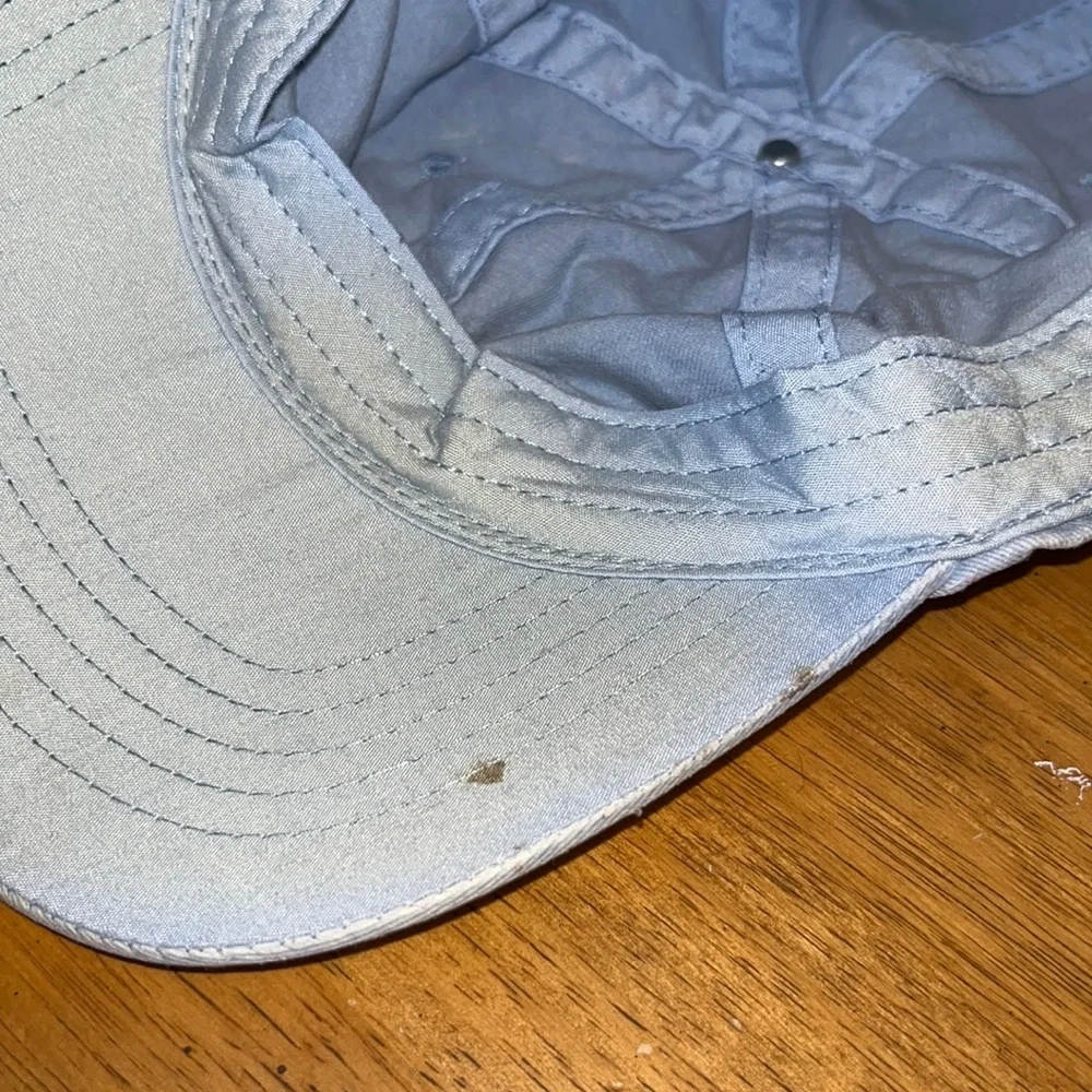 Light Washed Blue Jean Baseball Hat with Adjustable Band
